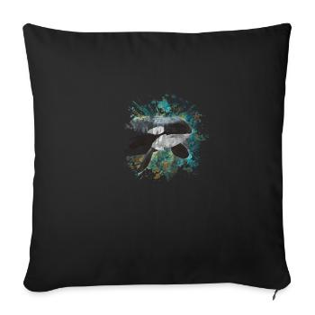 Delfin Orca Shirt Watercolor - Housse de coussin décorative 45 x 45 cm - noir - Devant