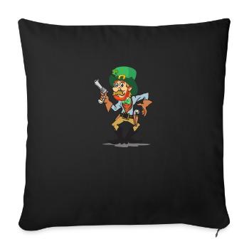Embrasse-moi je suis irlandais drôle redneck Saint-Patrick - Housse de coussin décorative 45 x 45 cm - noir - Devant