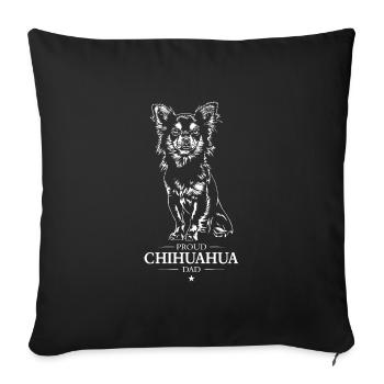 Chihuahua Papa Chiens Chien Wilsigns - Housse de coussin décorative 45 x 45 cm - noir - Devant