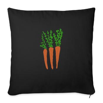 Carrots - Sofa pillowcase 17,3'' x 17,3'' (45 x 45 cm) - black - Front