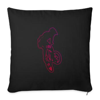 BMX garçons BMX vélo Femmes vélo BMX vélo - Housse de coussin décorative 45 x 45 cm - noir - Devant