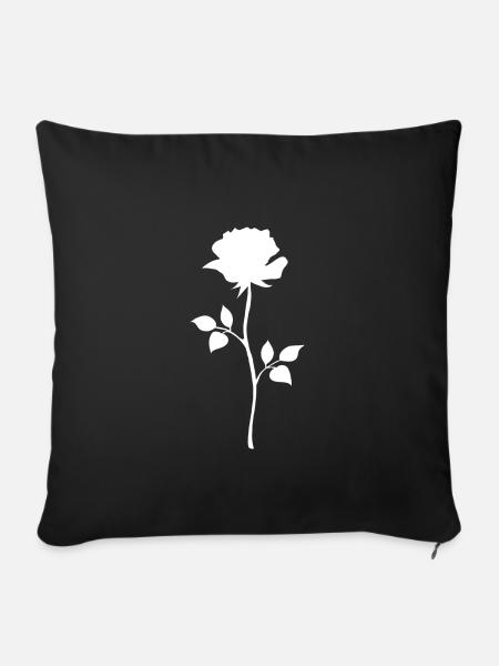 Rose - Sofakissenbezug 45 x 45 cm - Schwarz