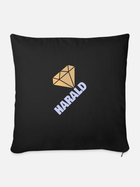 Geschenk für Harald - Sofakissenbezug 45 x 45 cm - Schwarz