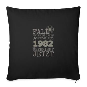 1982 - Sofakissenbezug 45 x 45 cm - Schwarz - Vorne