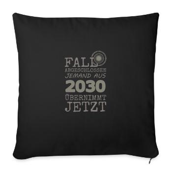 2030 - Sofa pillowcase 17,3'' x 17,3'' (45 x 45 cm) - black - Front