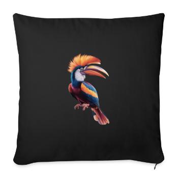 Pinson à spectre vibrant - Housse de coussin décorative 45 x 45 cm - noir - Devant