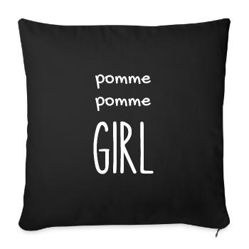 pomme pomme girl - Housse de coussin décorative 45 x 45 cm - noir - Devant