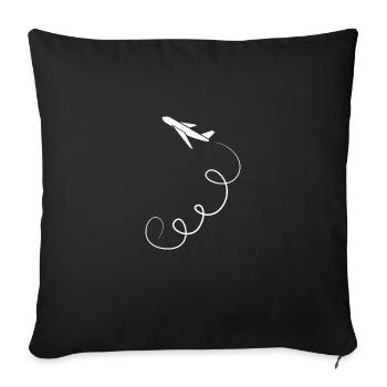 Airplane Captain Gift Pilot Aviation Copilot - Sofa pillowcase 17,3'' x 17,3'' (45 x 45 cm) - black - Front