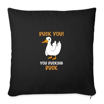 Drôle de canard vous canard - Housse de coussin décorative 45 x 45 cm - noir - Devant