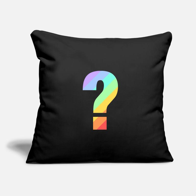 Point d'interrogation arc-en-ciel Housse de coussin décorative 45 x 45 cm