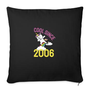 Cool since 2006 Dabbing cat 16th birthday - Sofa pillowcase 17,3'' x 17,3'' (45 x 45 cm) - black - Front