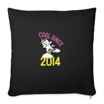 Cool depuis 2014 Dabbing chat 8ème anniversaire - Housse de coussin décorative 45 x 45 cm - noir - Devant