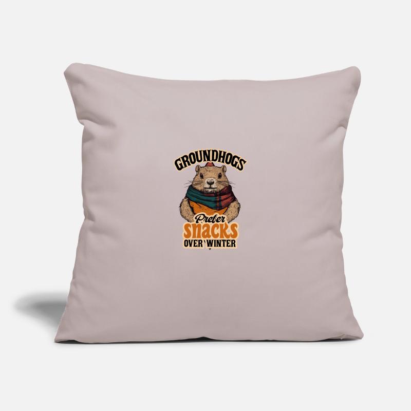 Groundhogs Prefer Snacks Over Winter Delight Sofa pillowcase 17,3'' x 17,3'' (45 x 45 cm)