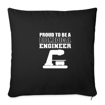 Proud biomedical engineering. Biomedicine - Sofa pillowcase 17,3'' x 17,3'' (45 x 45 cm) - black - Front