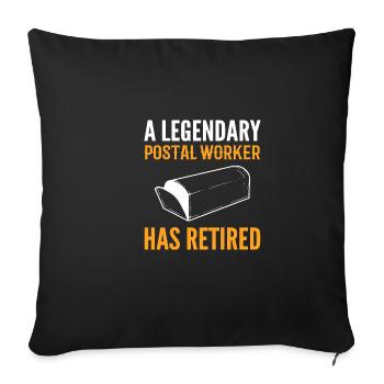 Legendary Postal Worker Pensioner Gift - Sofa pillowcase 17,3'' x 17,3'' (45 x 45 cm) - black - Front