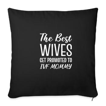 To IVF transported surrogate mother gift - Sofa pillowcase 17,3'' x 17,3'' (45 x 45 cm) - black - Front