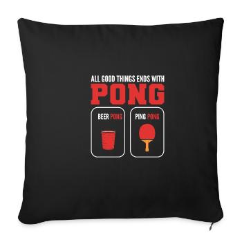 End with Pong Strong Drinker Gift - Sofa pillowcase 17,3'' x 17,3'' (45 x 45 cm) - black - Front