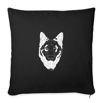 Altdeutscher Schäferhund - Sofakissenbezug 45 x 45 cm - Schwarz - Vorne