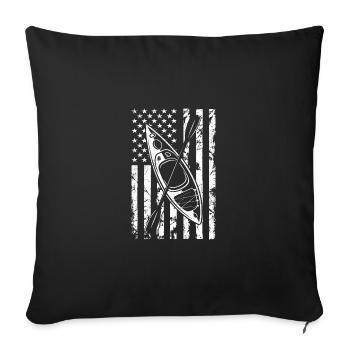 USA Graphic Kayaking Kayak Canoe Rowing Rower Padd - Sofakissenbezug 45 x 45 cm - Schwarz - Vorne