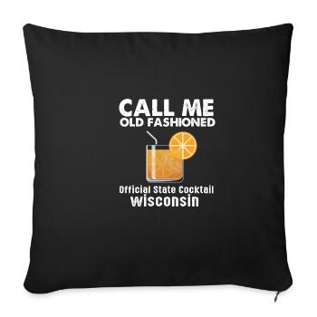 Call Me Old-fashioned - Wisconsin State Cockt - Housse de coussin décorative 45 x 45 cm - noir - Devant