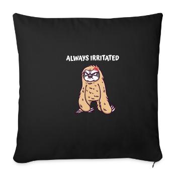 Always irritated funny sarcastic humor -sarka - Sofa pillowcase 17,3'' x 17,3'' (45 x 45 cm) - black - Front