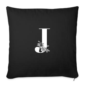 Letter J - Sofa pillowcase 17,3'' x 17,3'' (45 x 45 cm) - black - Front