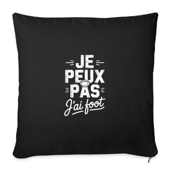 Je peux pas j'ai rugby - Housse de coussin décorative 45 x 45 cm - noir - Devant