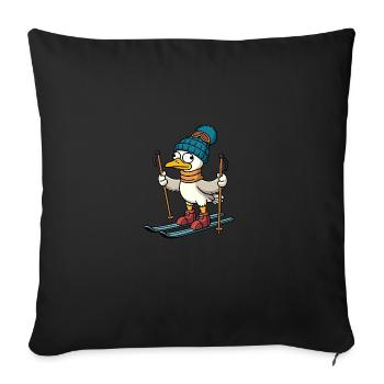 North Sea Seagull Ski Hat Écharpe Bonnet sur skis - Housse de coussin décorative 45 x 45 cm - noir - Devant