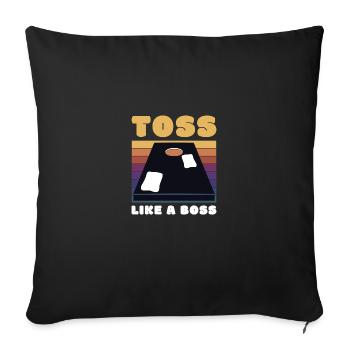 Cornhole Sommer Spiel Geschenk - Sofakissenbezug 45 x 45 cm - Schwarz - Vorne