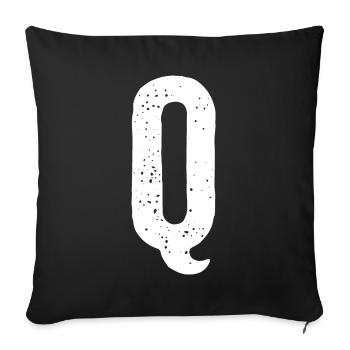 Q Letter - Sofa pillowcase 17,3'' x 17,3'' (45 x 45 cm) - black - Front