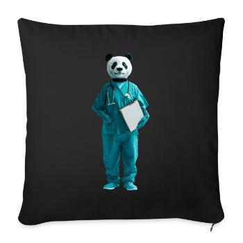 Panda - Sofakissenbezug 45 x 45 cm - Schwarz - Vorne