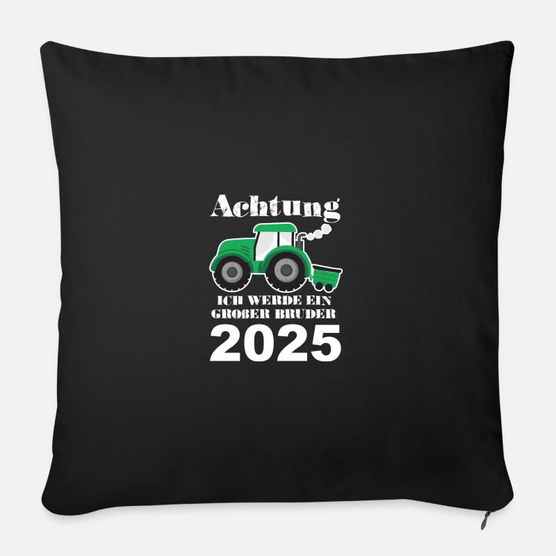 Großer Bruder 2025 Traktor, 2025 Großer Bruder - Sofakissenbezug 45 x 45 cm - Schwarz