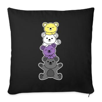 Nichtbinäres Fahnenbärendesign für stolze Enbys - Sofakissenbezug 45 x 45 cm - Schwarz - Vorne