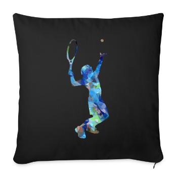 Joueur de tennis Impact bleu ! Cool, cadeau, idée - Housse de coussin décorative 45 x 45 cm - noir - Devant