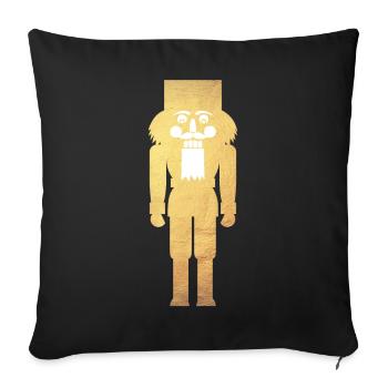 Casse-Noisette minimaliste or de Noël de luxe - Housse de coussin décorative 45 x 45 cm - noir - Devant