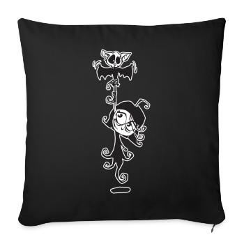 Vampirmädchen, das fliegt - Sofakissenbezug 45 x 45 cm - Schwarz - Vorne