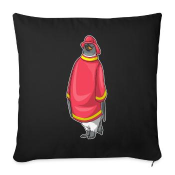 Penguin Firefighter Firefighter - Sofa pillowcase 17,3'' x 17,3'' (45 x 45 cm) - black - Front
