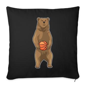 Bear Basketball Player Basketball - Sofa pillowcase 17,3'' x 17,3'' (45 x 45 cm) - black - Front
