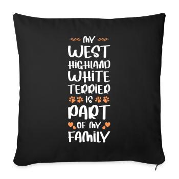 Famille des West Highland White Terriers - Housse de coussin décorative 45 x 45 cm - noir - Devant