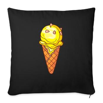 Crème glacée, crème glacée, crème glacée, crème glacée, boule, crème glacée, sundae - Housse de coussin décorative 45 x 45 cm - noir - Devant