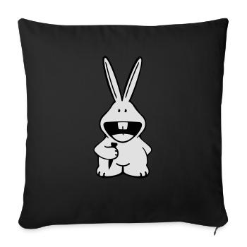 Rabbit - Sofa pillowcase 17,3'' x 17,3'' (45 x 45 cm) - black - Front