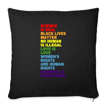 Pride Rainbow Regenbogen Gay LGBT Kleidung Mann - Sofakissenbezug 45 x 45 cm - Schwarz - Vorne