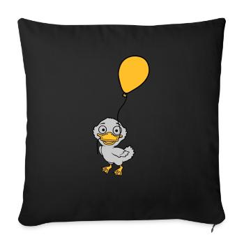 Ballon petit canard mignon - Housse de coussin décorative 45 x 45 cm - noir - Devant