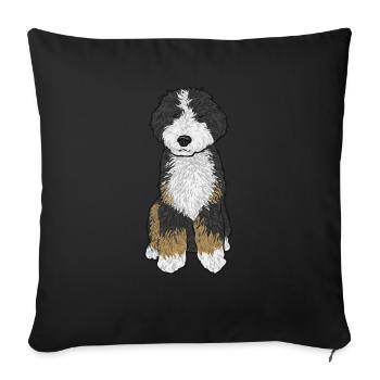 Cadeau pour chien Bernedoodle - Housse de coussin décorative 45 x 45 cm - noir - Devant