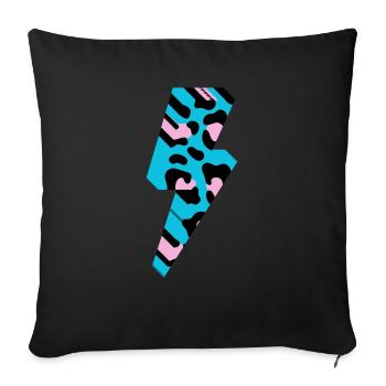 Leopard Blitz 3D - Sofakissenbezug 45 x 45 cm - Schwarz - Vorne
