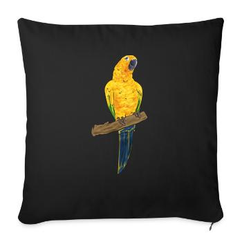 Parakeet, Parrot, Parakeet, Bird - Sofa pillowcase 17,3'' x 17,3'' (45 x 45 cm) - black - Front