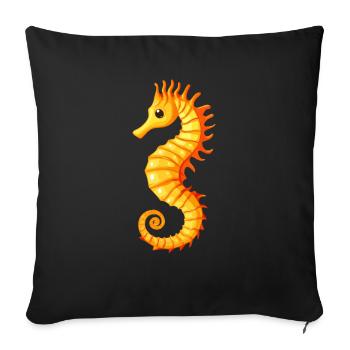 Sea horse - Sofa pillowcase 17,3'' x 17,3'' (45 x 45 cm) - black - Front