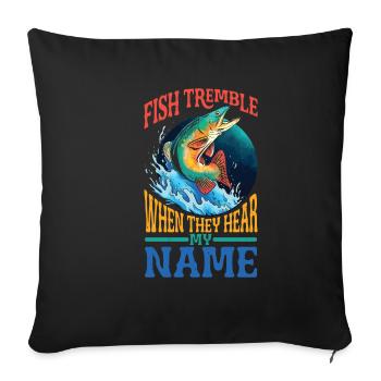 Les poissons tremblent quand ils entendent mon nom 12 - Housse de coussin décorative 45 x 45 cm - noir - Devant