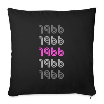 Retro Style Pink 1966 - Sofa pillowcase 17,3'' x 17,3'' (45 x 45 cm) - black - Front