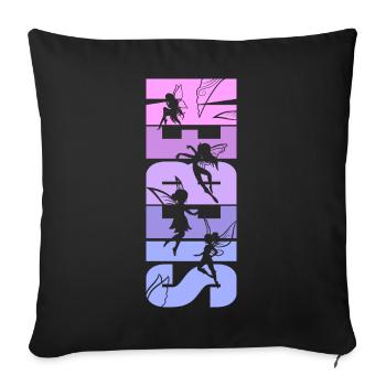 Feen 7. Geburtstag 7 Jahre alt Mädchen Fee - Sofakissenbezug 45 x 45 cm - Schwarz - Vorne